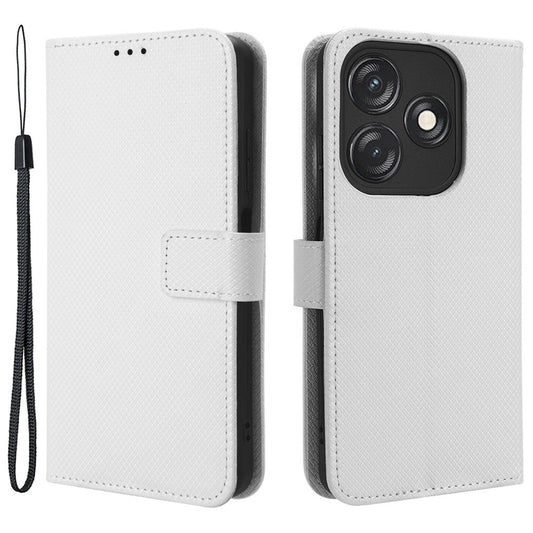 For Tecno Spark 10C 4G PU Leather+TPU Cell Phone Cover Diamond Texture Flip Stand Wallet Case