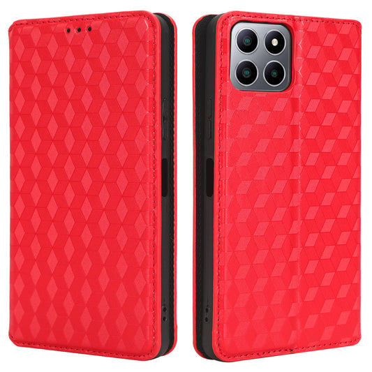 For Boost Mobile Celero 5G+ Phone Leather Case Rhombus Imprinted Cover with Stand Wallet