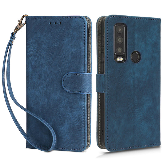 For Motorola Defy 2 5G / Cat S75 5G Phone Wallet Cover PU Leather RFID Blocking Stand Case with Strap