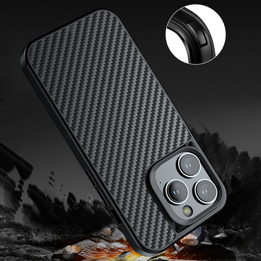 Magnetic Case for iPhone 14 Pro Max Aramid Fiber + TPU Carbon Fiber Texture Phone Cover