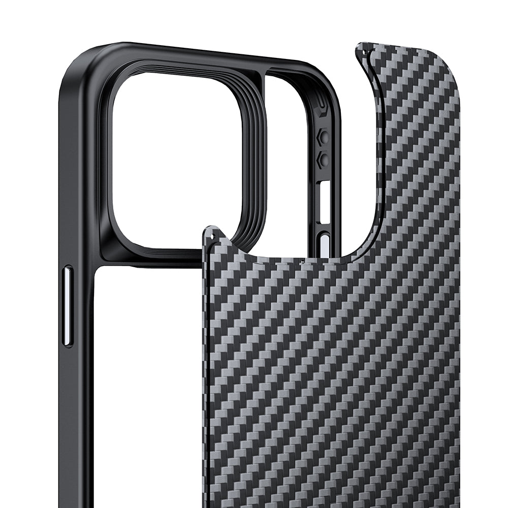 Magnetic Case for iPhone 14 Pro Max Aramid Fiber + TPU Carbon Fiber Texture Phone Cover