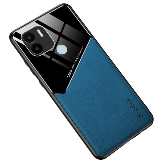 For Xiaomi Redmi A1+ 4G / A2+ 4G / Poco C50 4G Leather Coated TPU+PC Case Magnetic Car Mount Phone Cover