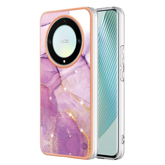 YB IMD Series-2 Marble Pattern Phone Case for Honor X9a 5G / Magic5 Lite 5G / X40 5G , Electroplating Soft TPU IMD Cover