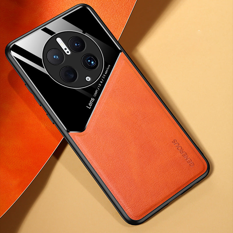 For Huawei Mate 50 Pro 4G Anti-Drop Phone Case TPU + PC + PU Leather Slim Phone Cover Support Magnetic Car Mount