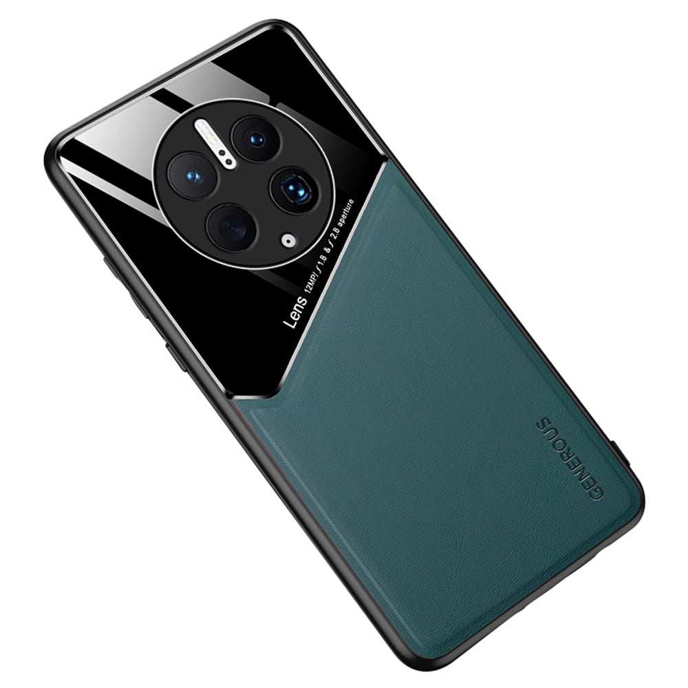 For Huawei Mate 50 Pro 4G Anti-Drop Phone Case TPU + PC + PU Leather Slim Phone Cover Support Magnetic Car Mount