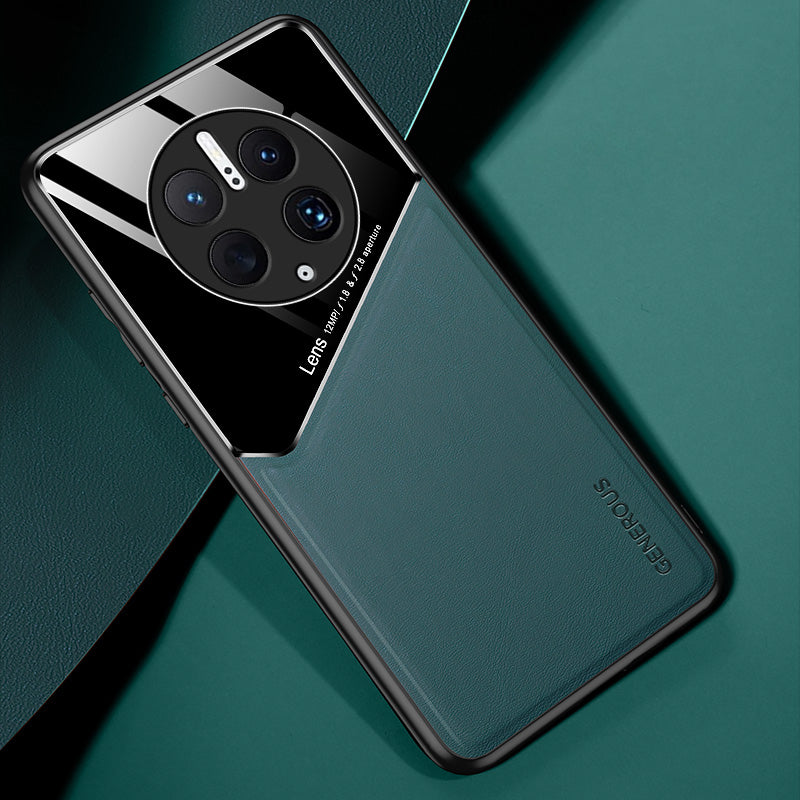 For Huawei Mate 50 Pro 4G Anti-Drop Phone Case TPU + PC + PU Leather Slim Phone Cover Support Magnetic Car Mount