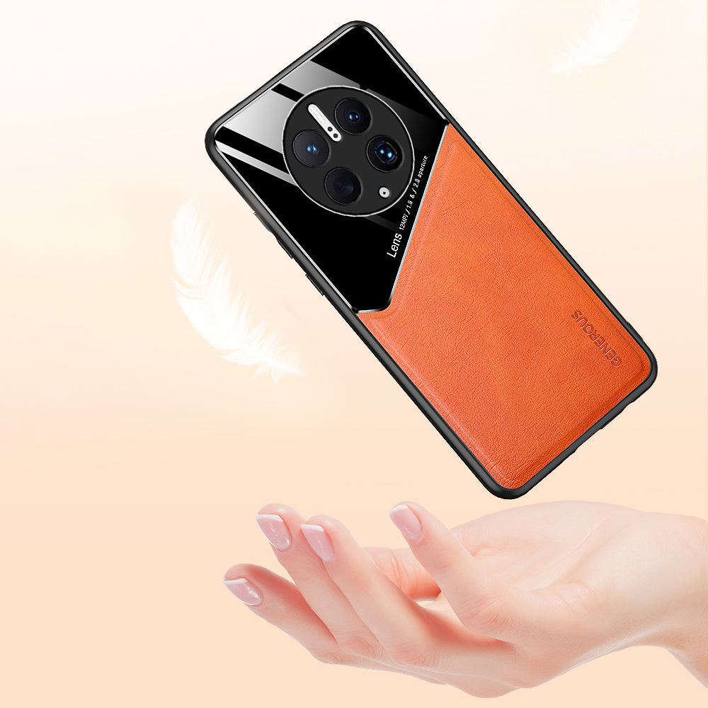 For Huawei Mate 50 Pro 4G Anti-Drop Phone Case TPU + PC + PU Leather Slim Phone Cover Support Magnetic Car Mount