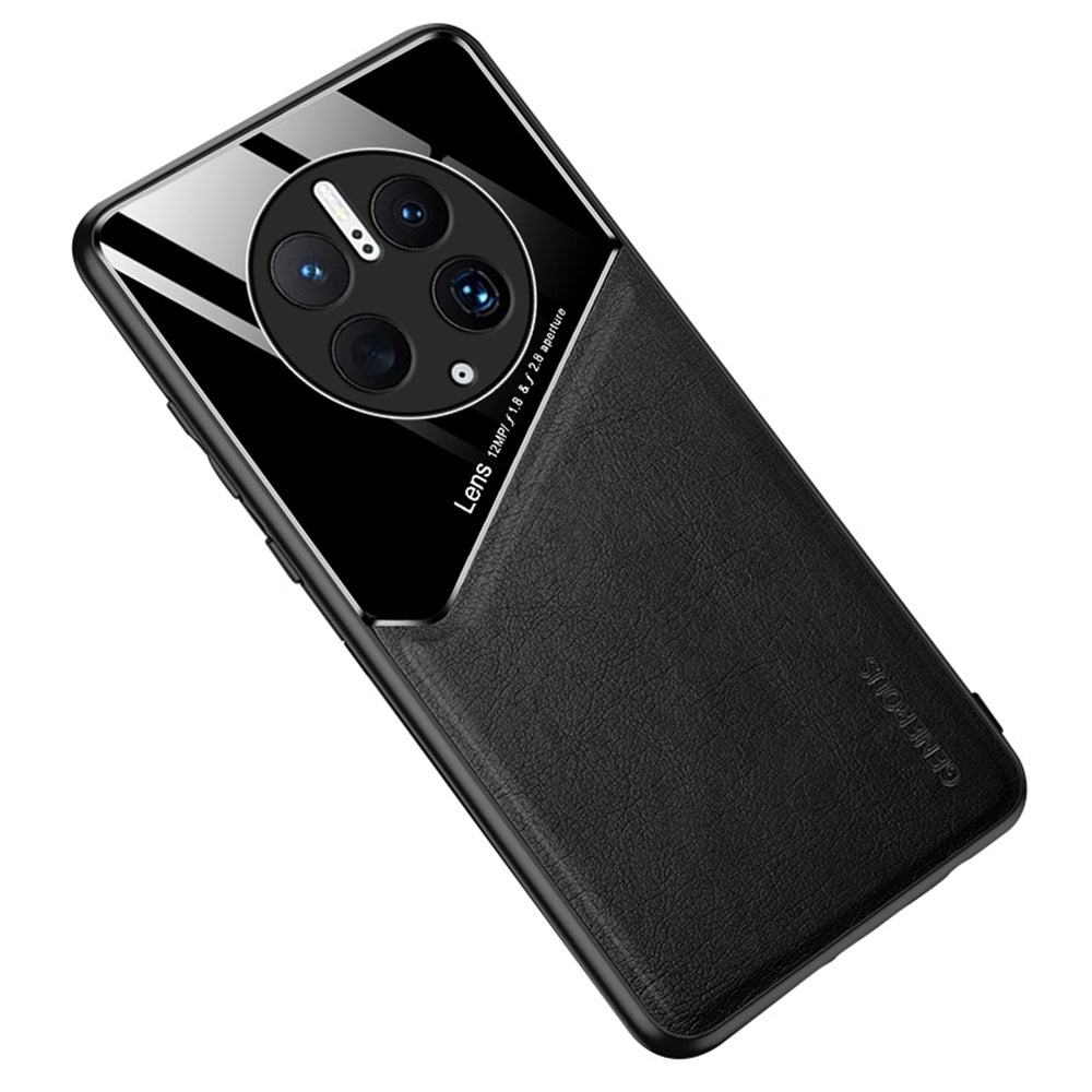 For Huawei Mate 50 Pro 4G Anti-Drop Phone Case TPU + PC + PU Leather Slim Phone Cover Support Magnetic Car Mount