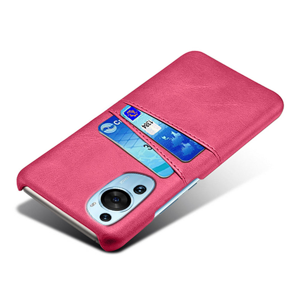 For Huawei P60 Art Phone Case 2 Card Slots Pocket PU Leather + Hard PC Cover