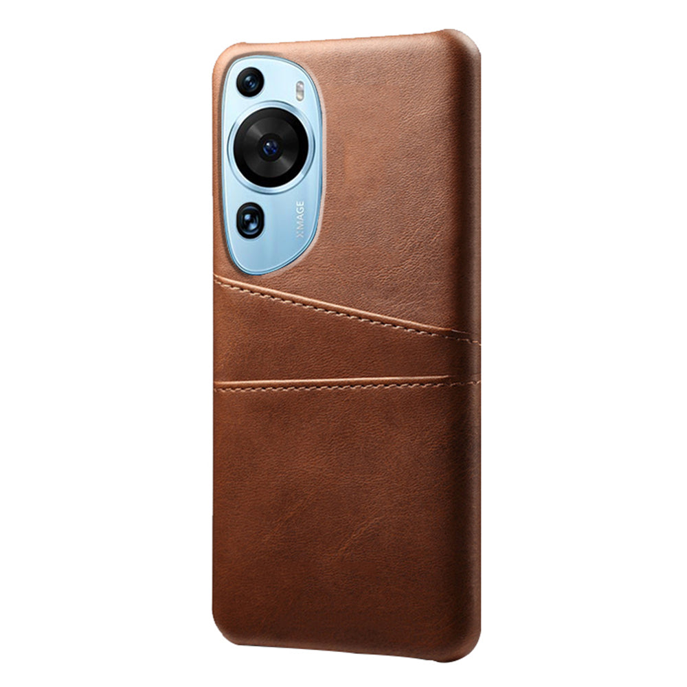For Huawei P60 Art Phone Case 2 Card Slots Pocket PU Leather + Hard PC Cover