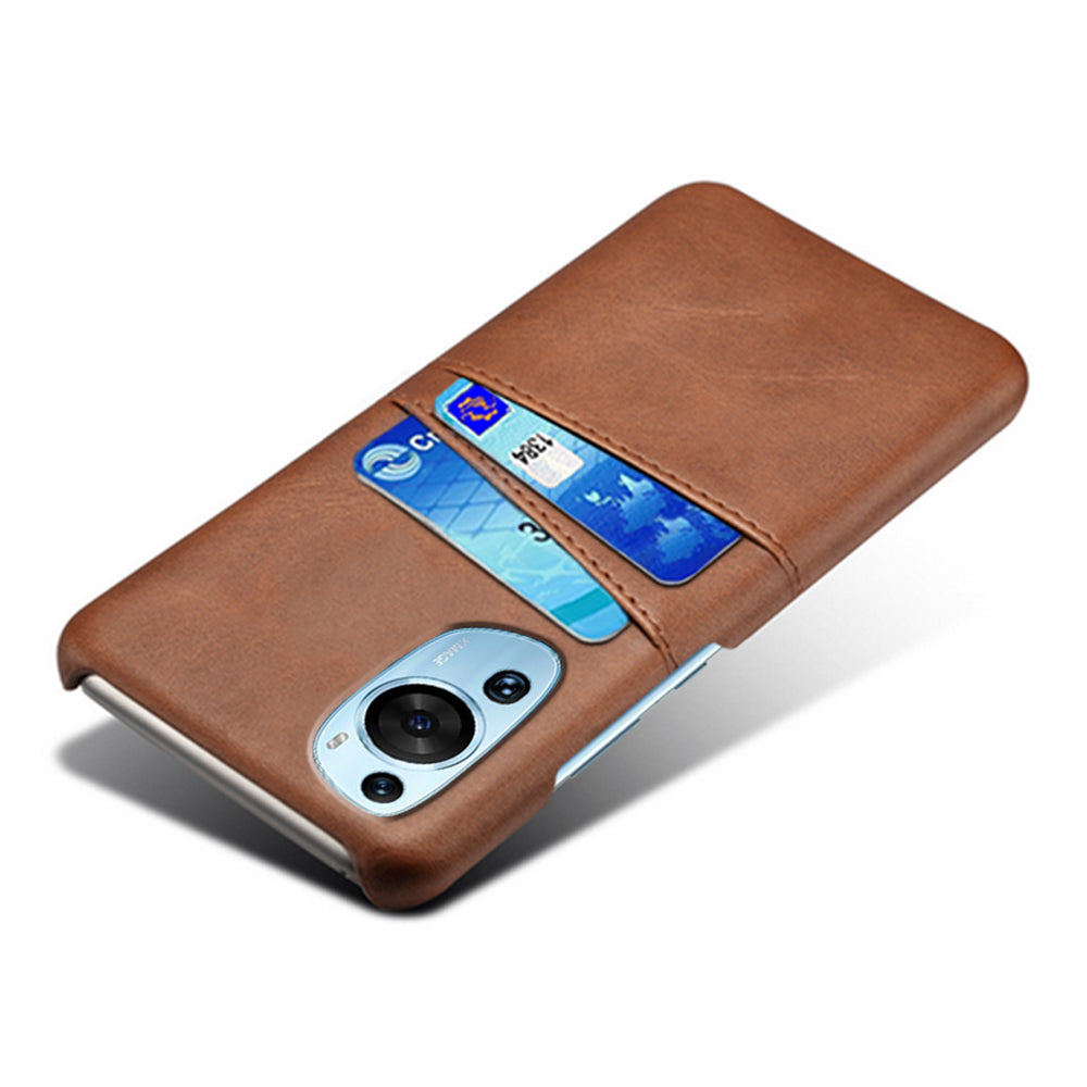 For Huawei P60 Art Phone Case 2 Card Slots Pocket PU Leather + Hard PC Cover