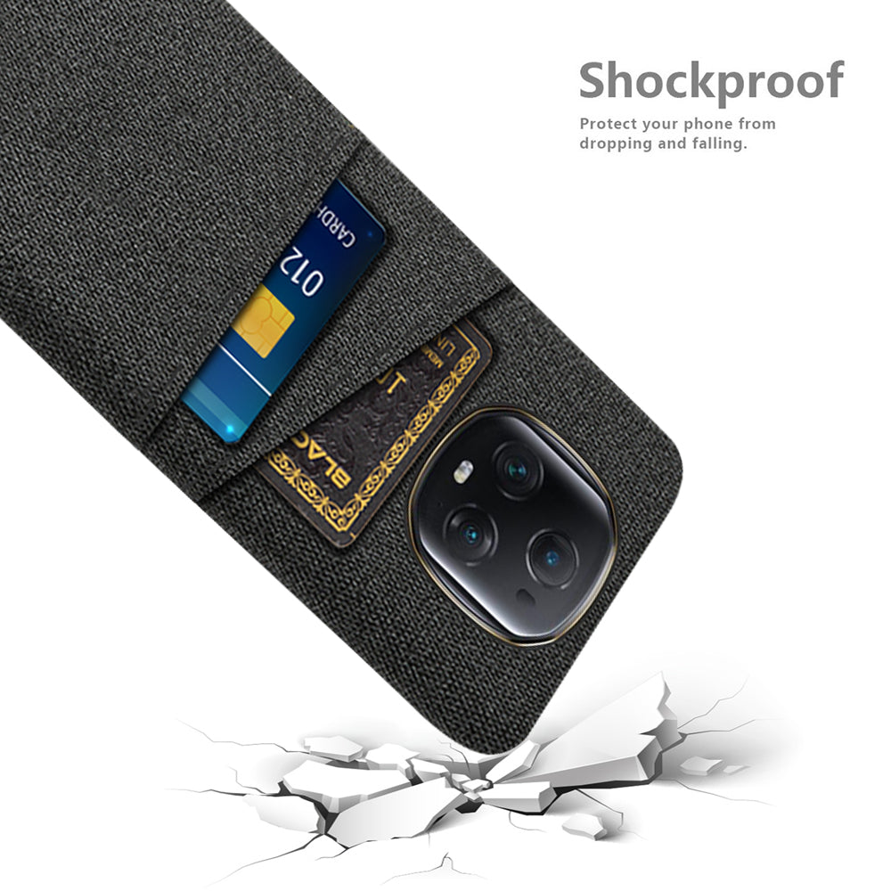 For Honor Magic5 Ultimate 5G Anti-drop Phone Case Hard PC + Cloth Cover with 2 Card Slots