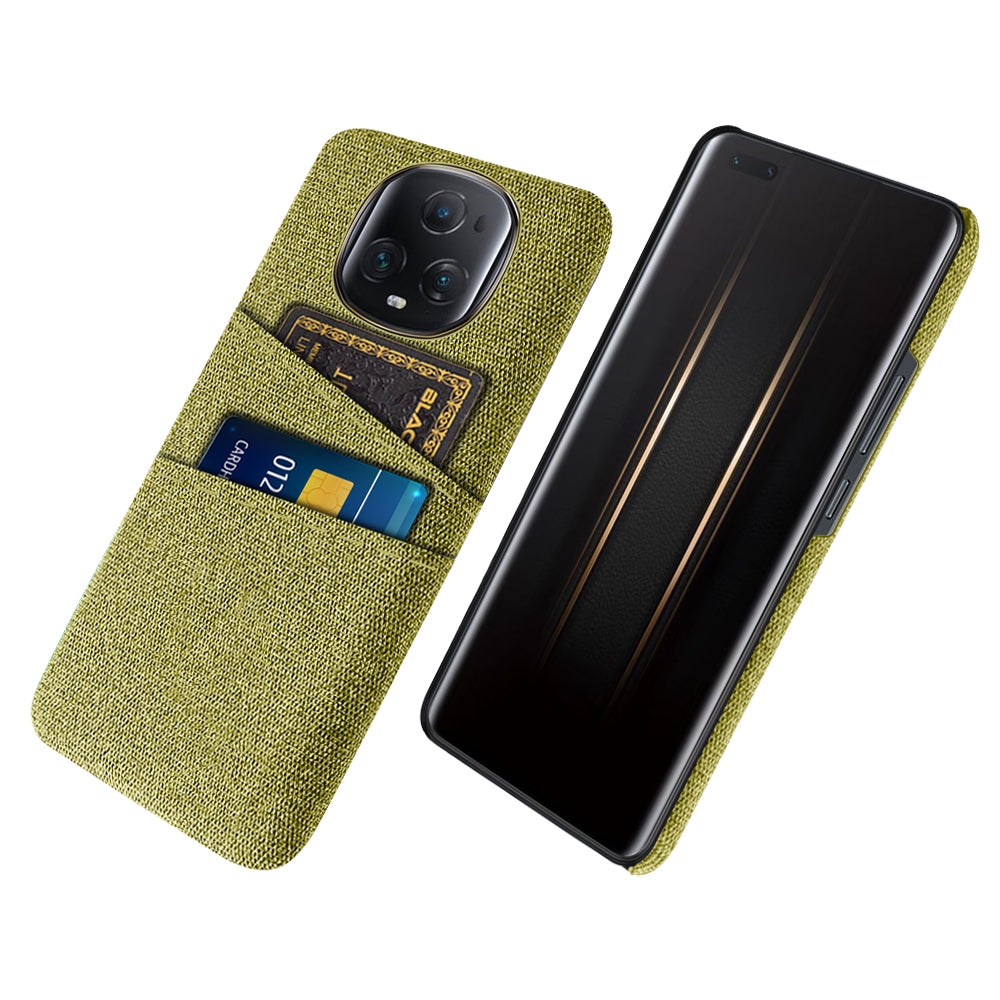 For Honor Magic5 Ultimate 5G Anti-drop Phone Case Hard PC + Cloth Cover with 2 Card Slots