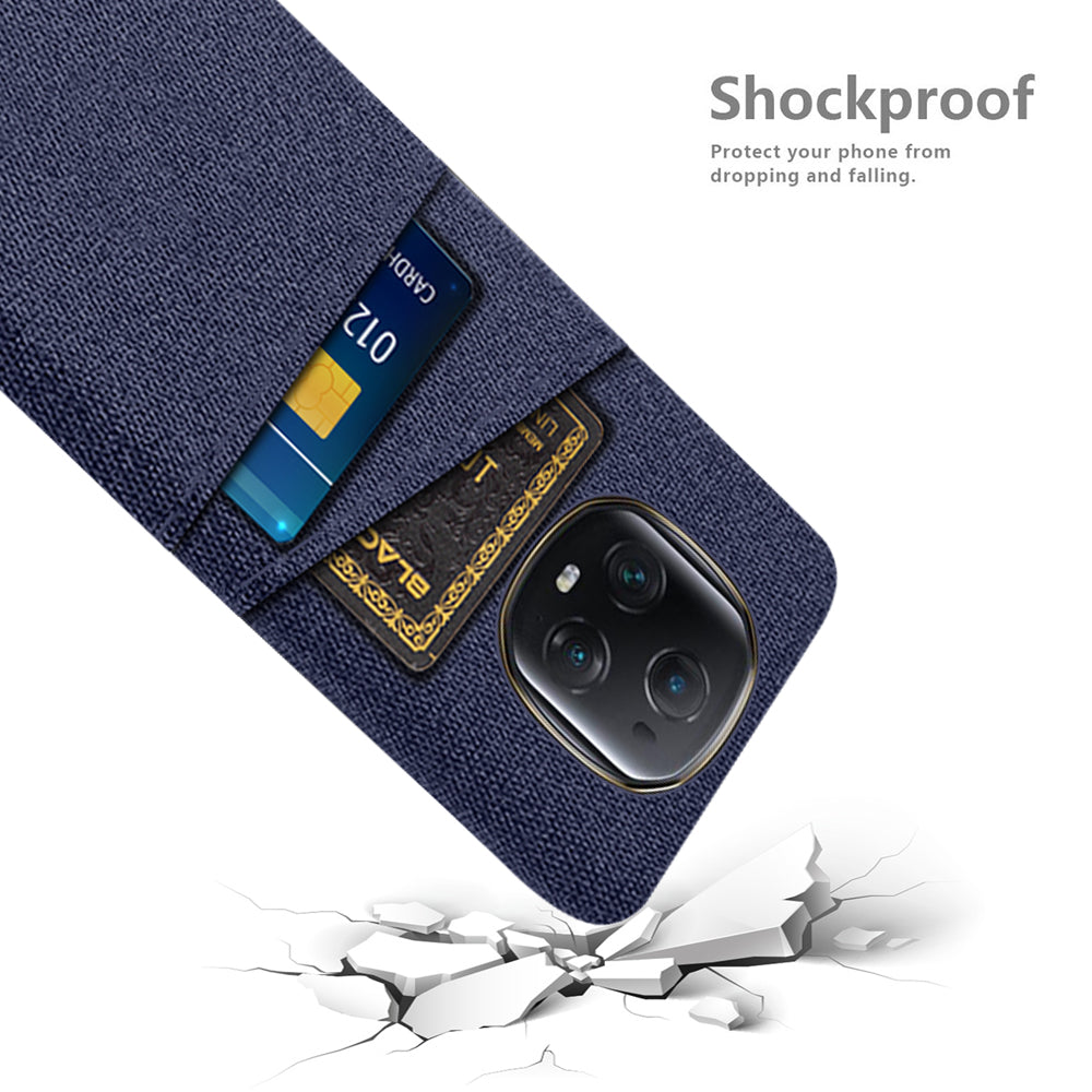 For Honor Magic5 Ultimate 5G Anti-drop Phone Case Hard PC + Cloth Cover with 2 Card Slots