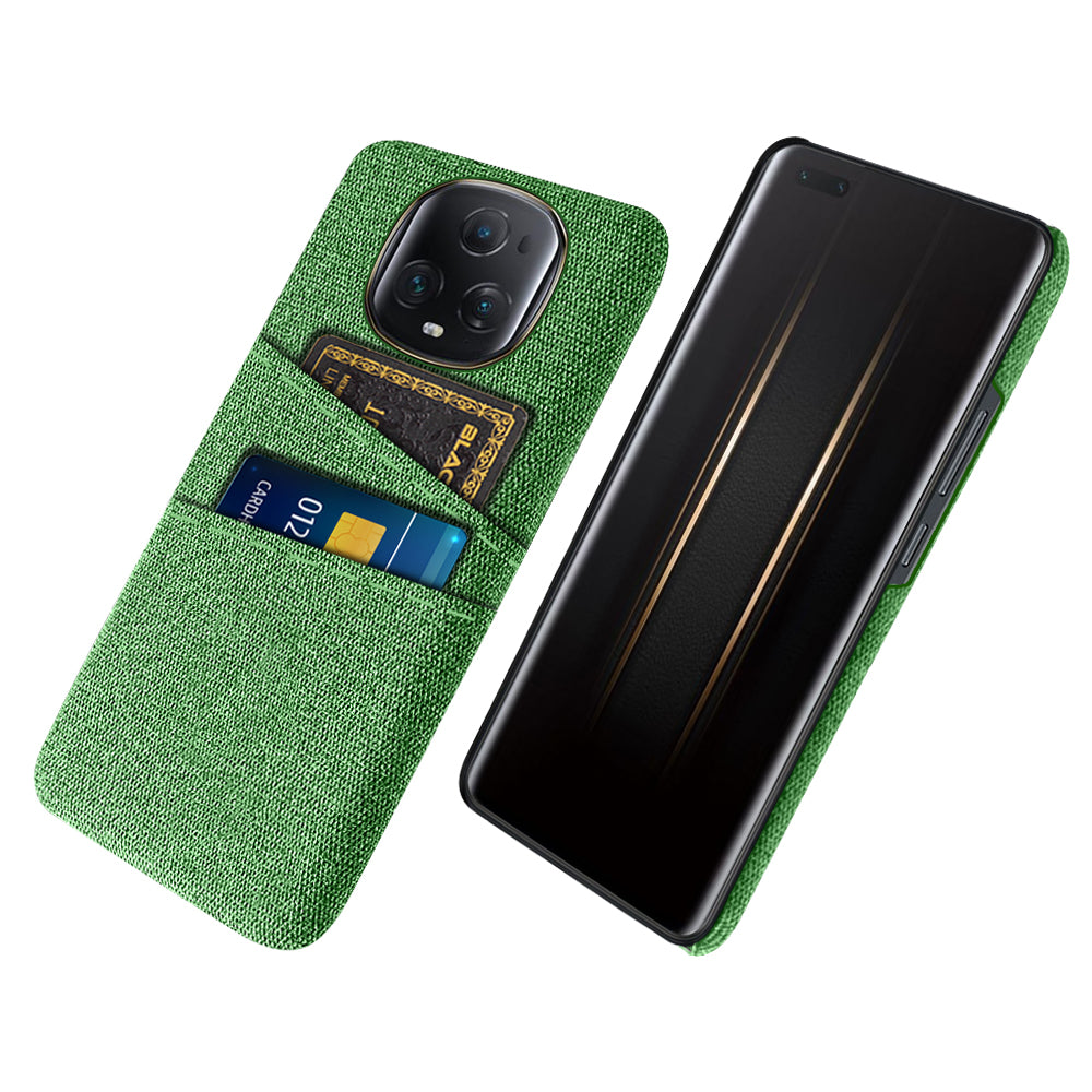 For Honor Magic5 Ultimate 5G Anti-drop Phone Case Hard PC + Cloth Cover with 2 Card Slots