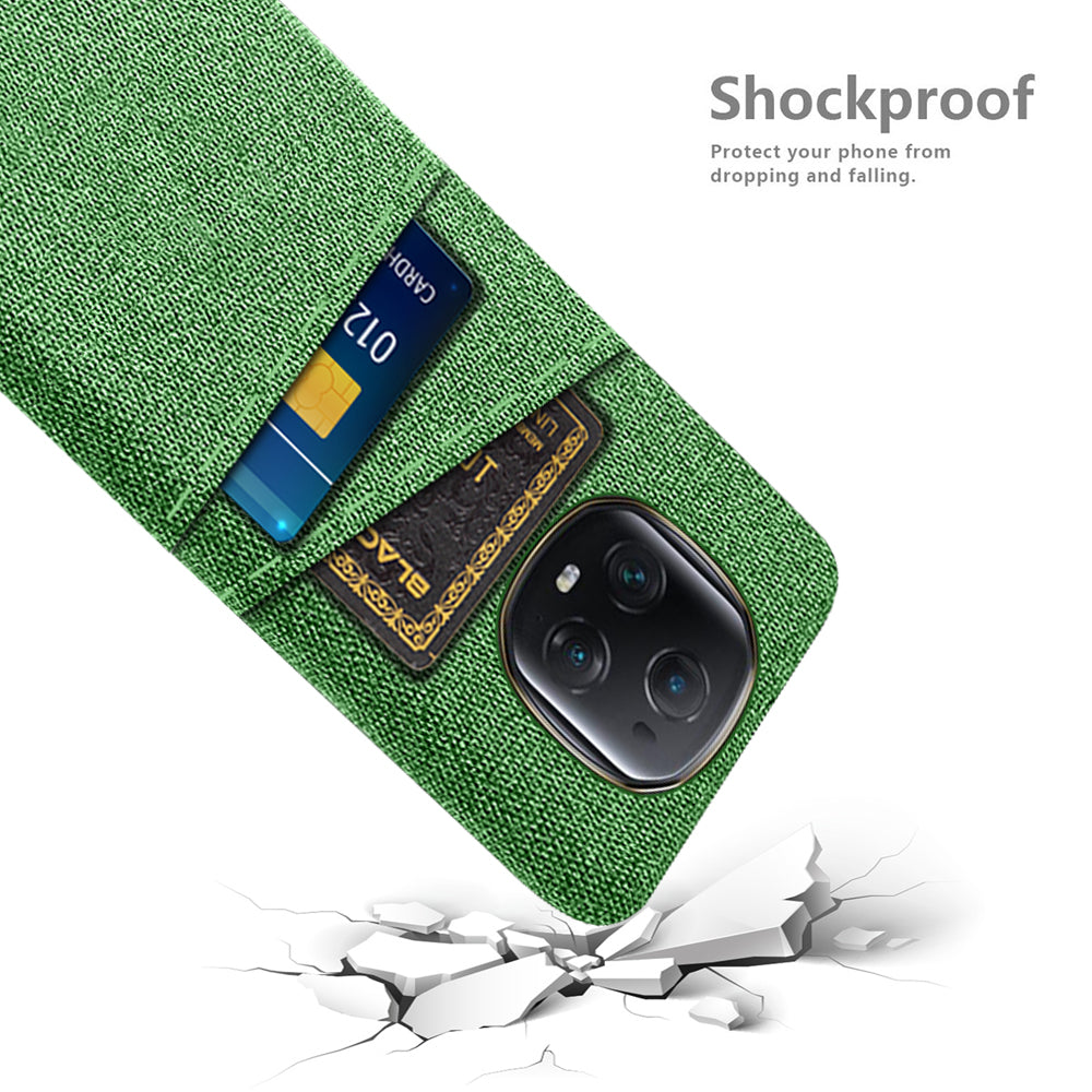 For Honor Magic5 Ultimate 5G Anti-drop Phone Case Hard PC + Cloth Cover with 2 Card Slots