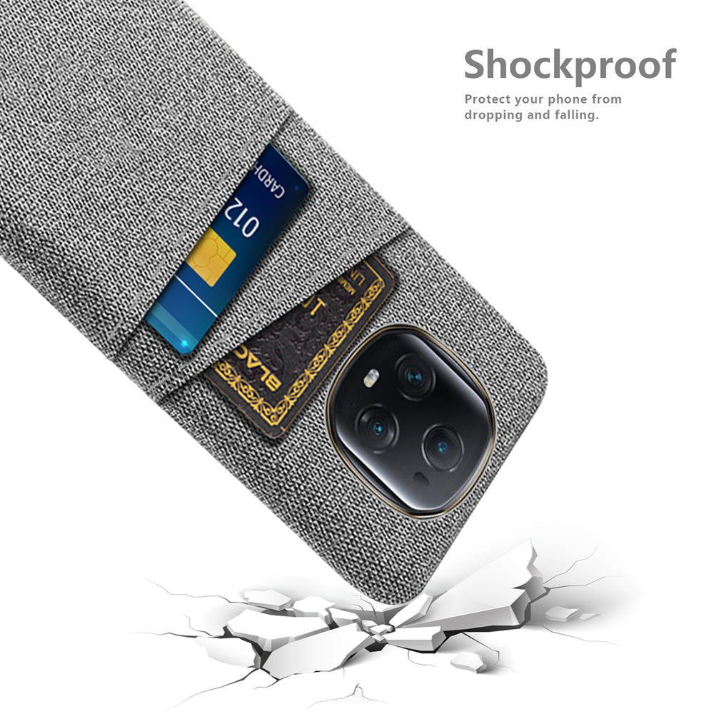 For Honor Magic5 Ultimate 5G Anti-drop Phone Case Hard PC + Cloth Cover with 2 Card Slots