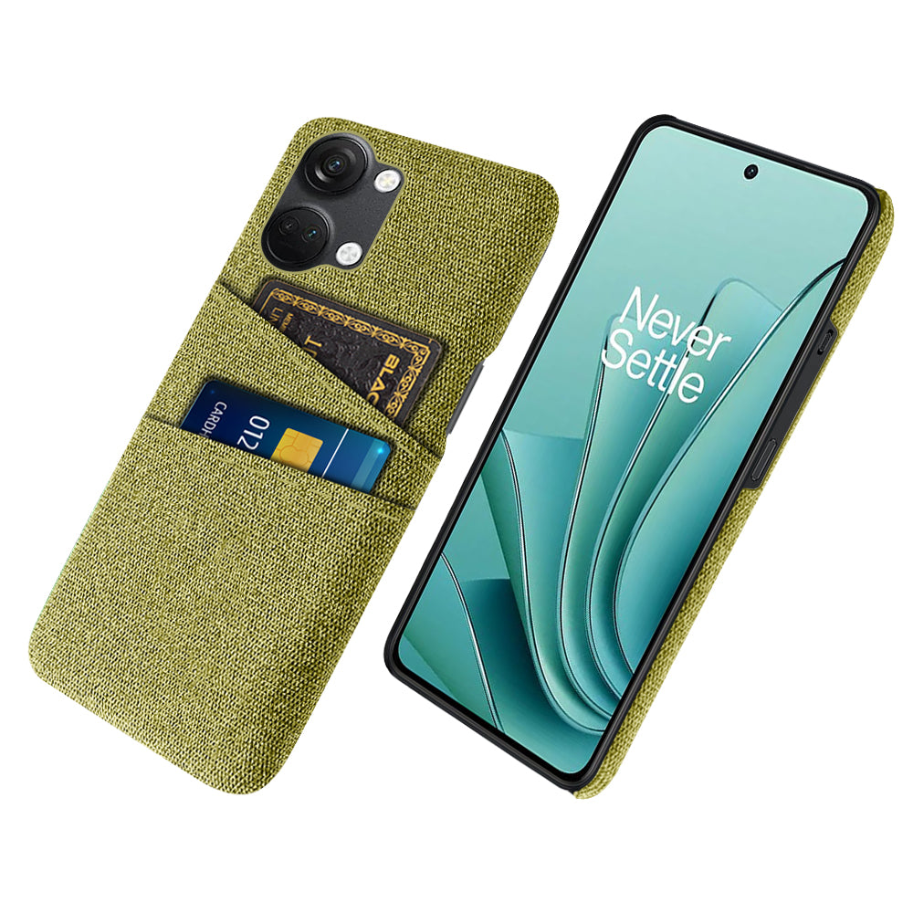 2 Card Slots Phone Cover for OnePlus Nord 3 5G / Ace 2V , Hard PC + Cloth Phone Case