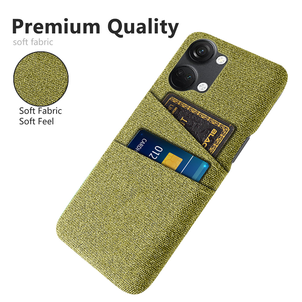 2 Card Slots Phone Cover for OnePlus Nord 3 5G / Ace 2V , Hard PC + Cloth Phone Case