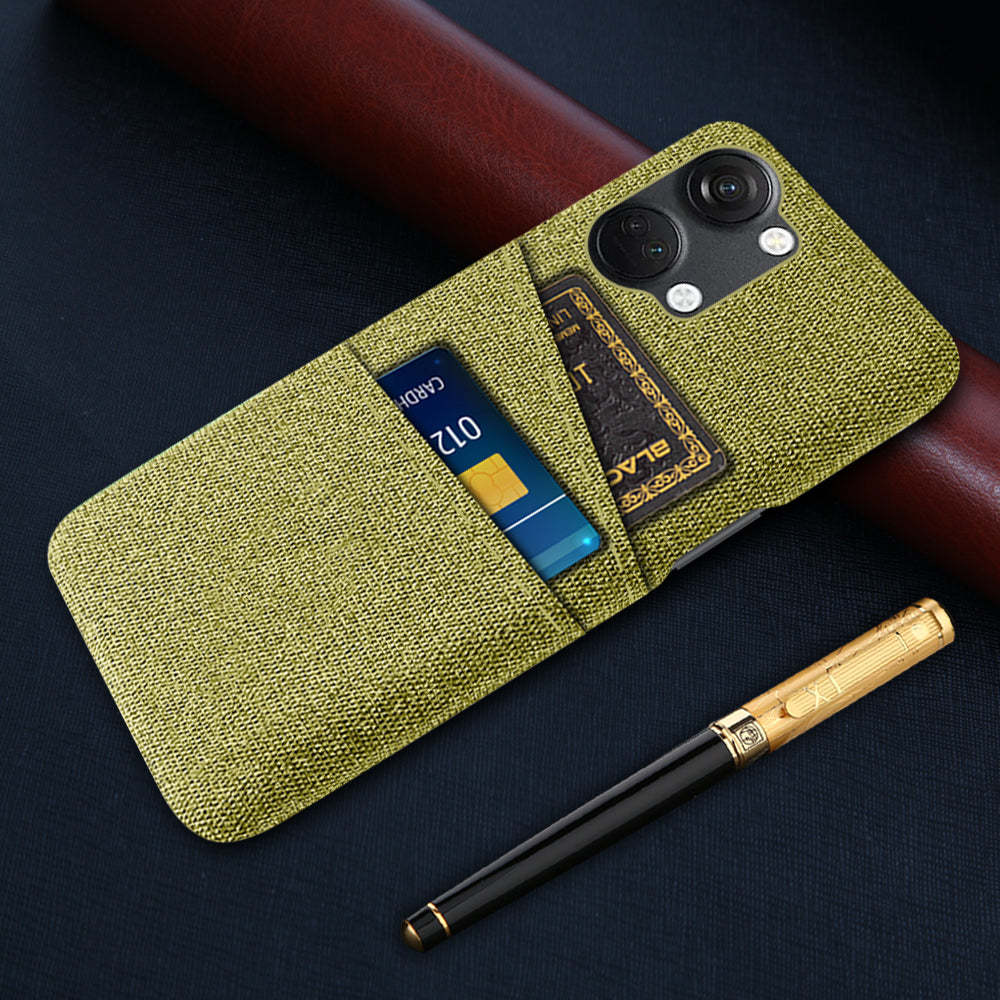 2 Card Slots Phone Cover for OnePlus Nord 3 5G / Ace 2V , Hard PC + Cloth Phone Case