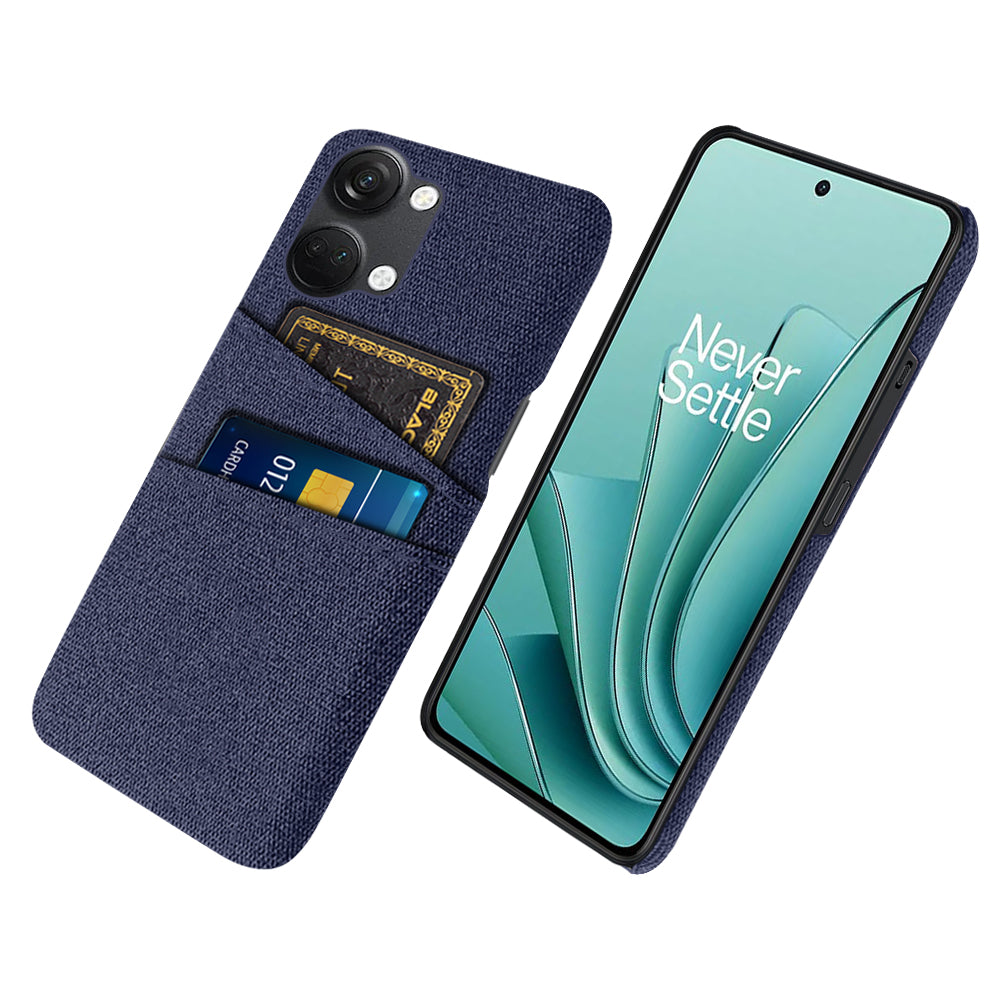 2 Card Slots Phone Cover for OnePlus Nord 3 5G / Ace 2V , Hard PC + Cloth Phone Case