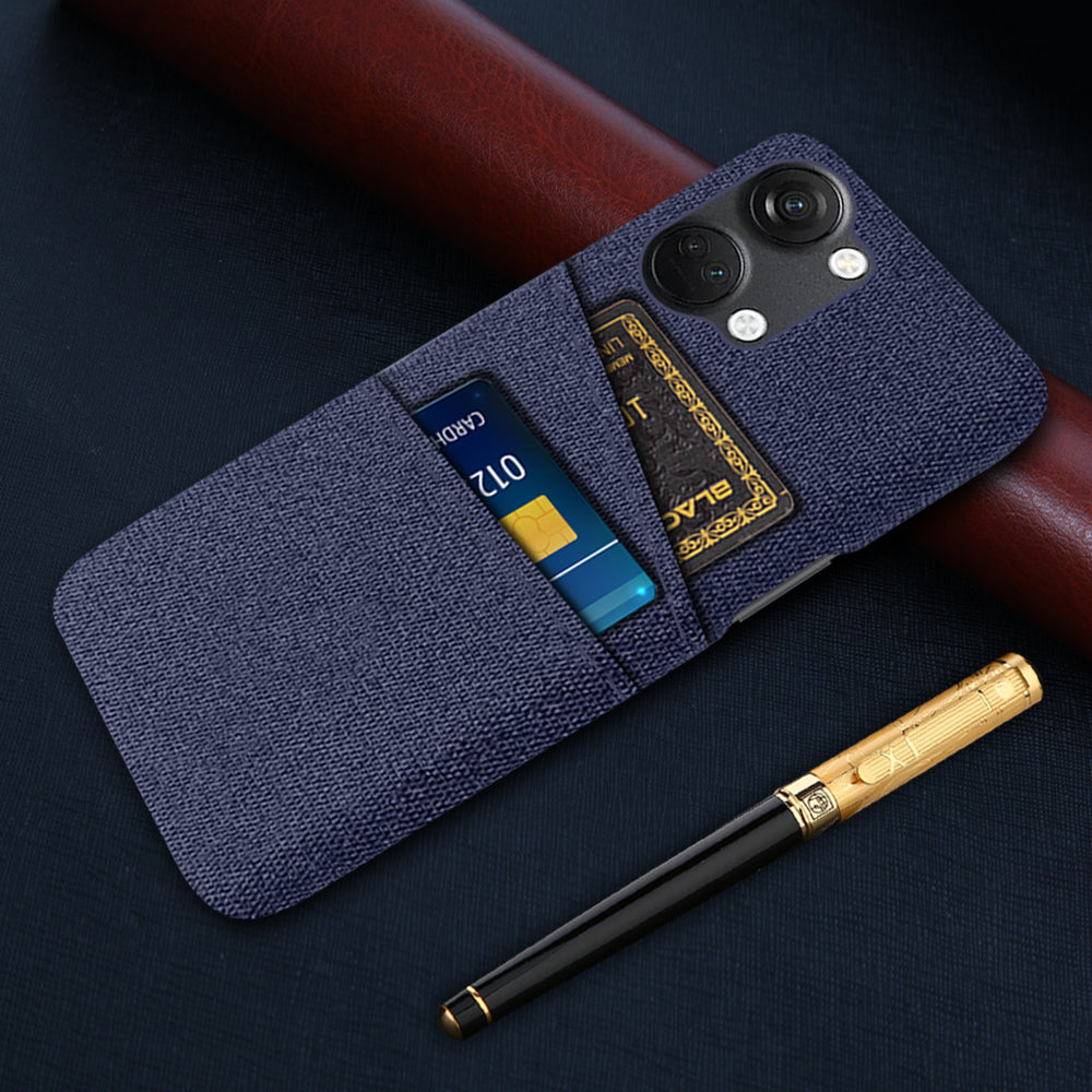 2 Card Slots Phone Cover for OnePlus Nord 3 5G / Ace 2V , Hard PC + Cloth Phone Case