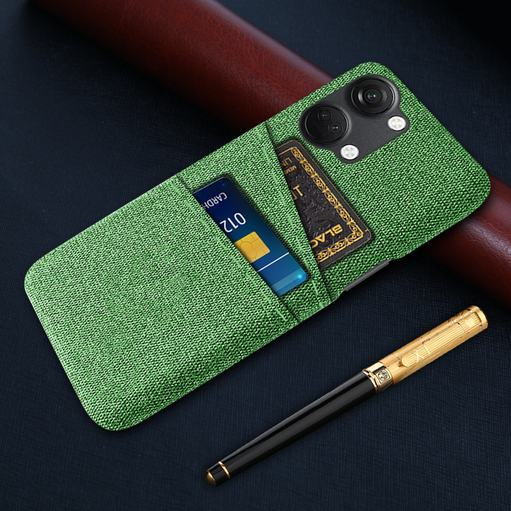 2 Card Slots Phone Cover for OnePlus Nord 3 5G / Ace 2V , Hard PC + Cloth Phone Case