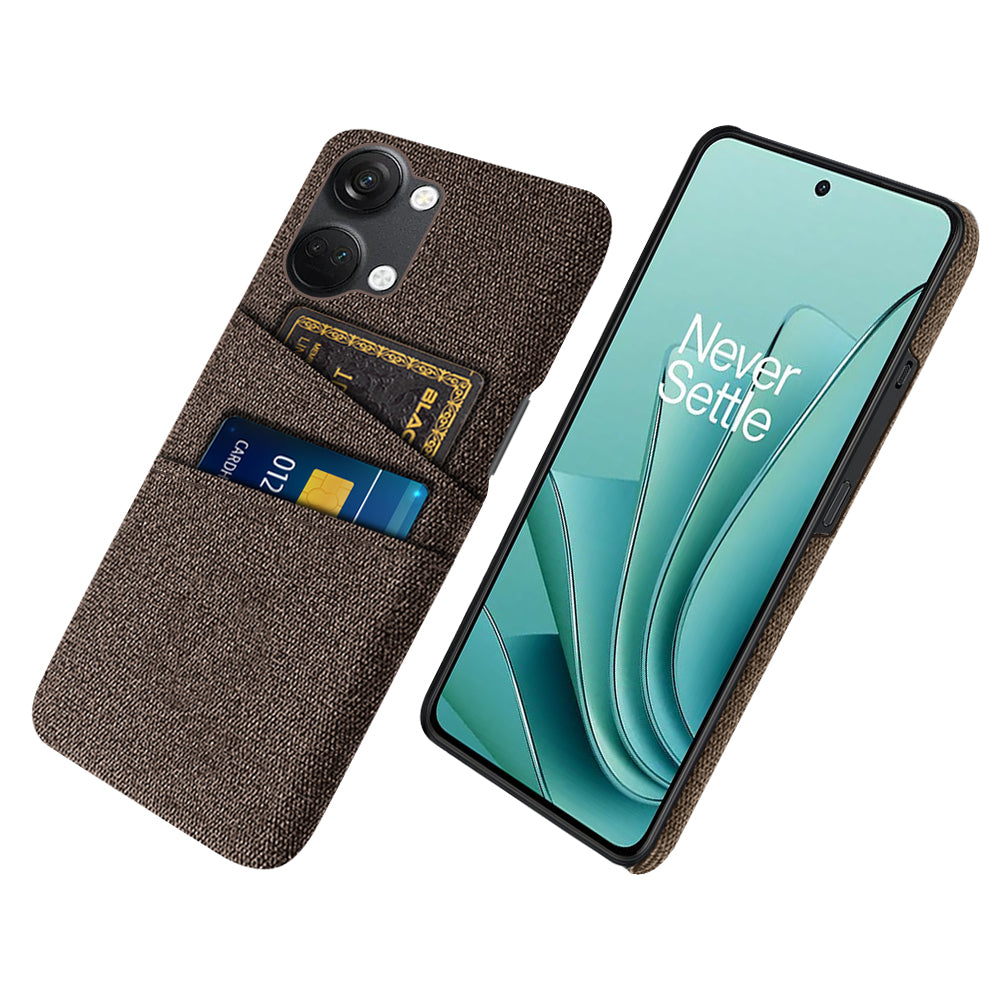 2 Card Slots Phone Cover for OnePlus Nord 3 5G / Ace 2V , Hard PC + Cloth Phone Case