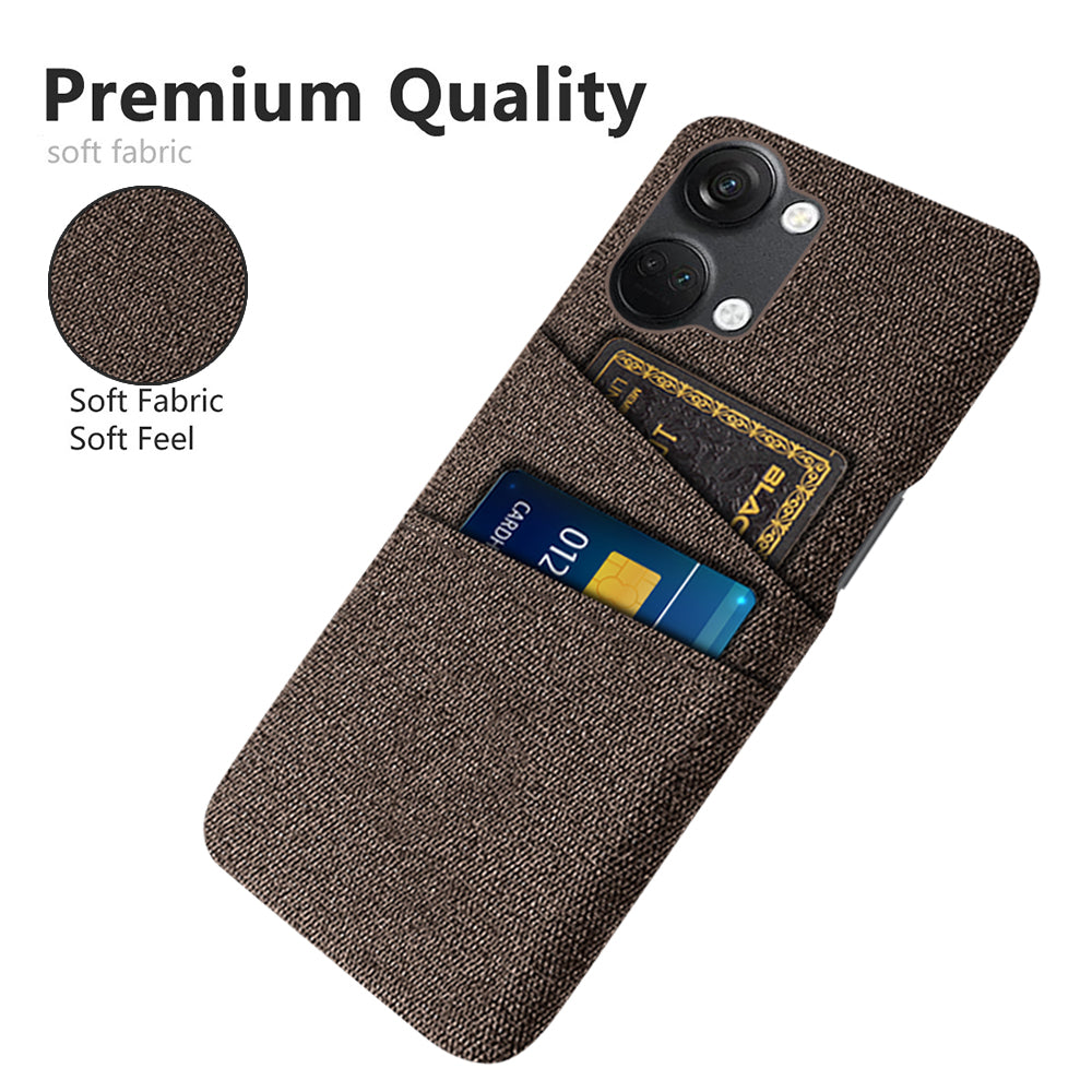 2 Card Slots Phone Cover for OnePlus Nord 3 5G / Ace 2V , Hard PC + Cloth Phone Case