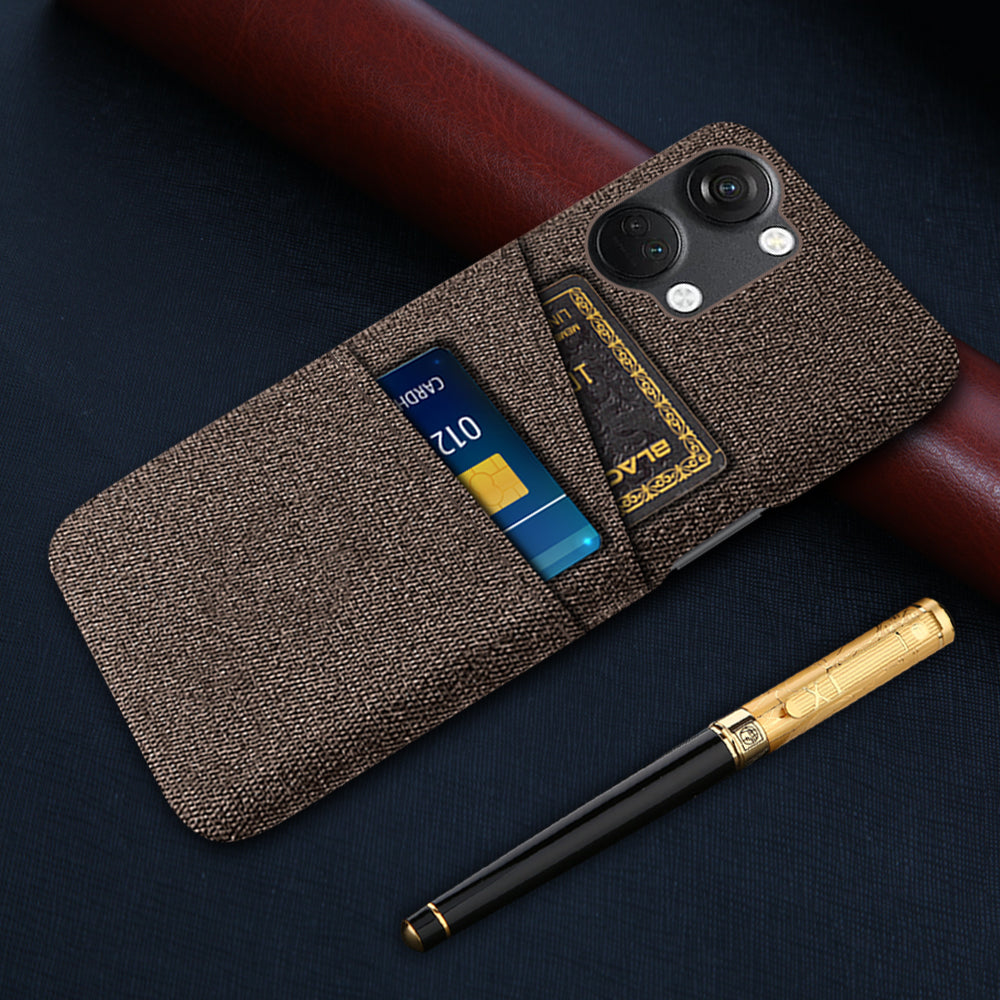 2 Card Slots Phone Cover for OnePlus Nord 3 5G / Ace 2V , Hard PC + Cloth Phone Case
