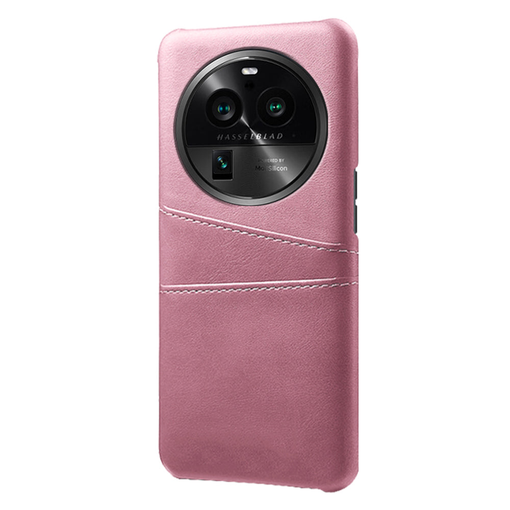 Phone Case for Oppo Find X6 Pro Back Shell, Dual Card Slots PU Leather Coated PC Cover