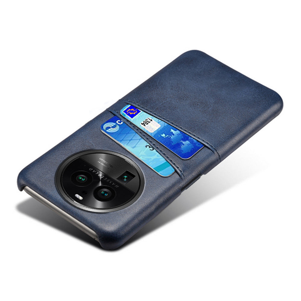 Phone Case for Oppo Find X6 Pro Back Shell, Dual Card Slots PU Leather Coated PC Cover