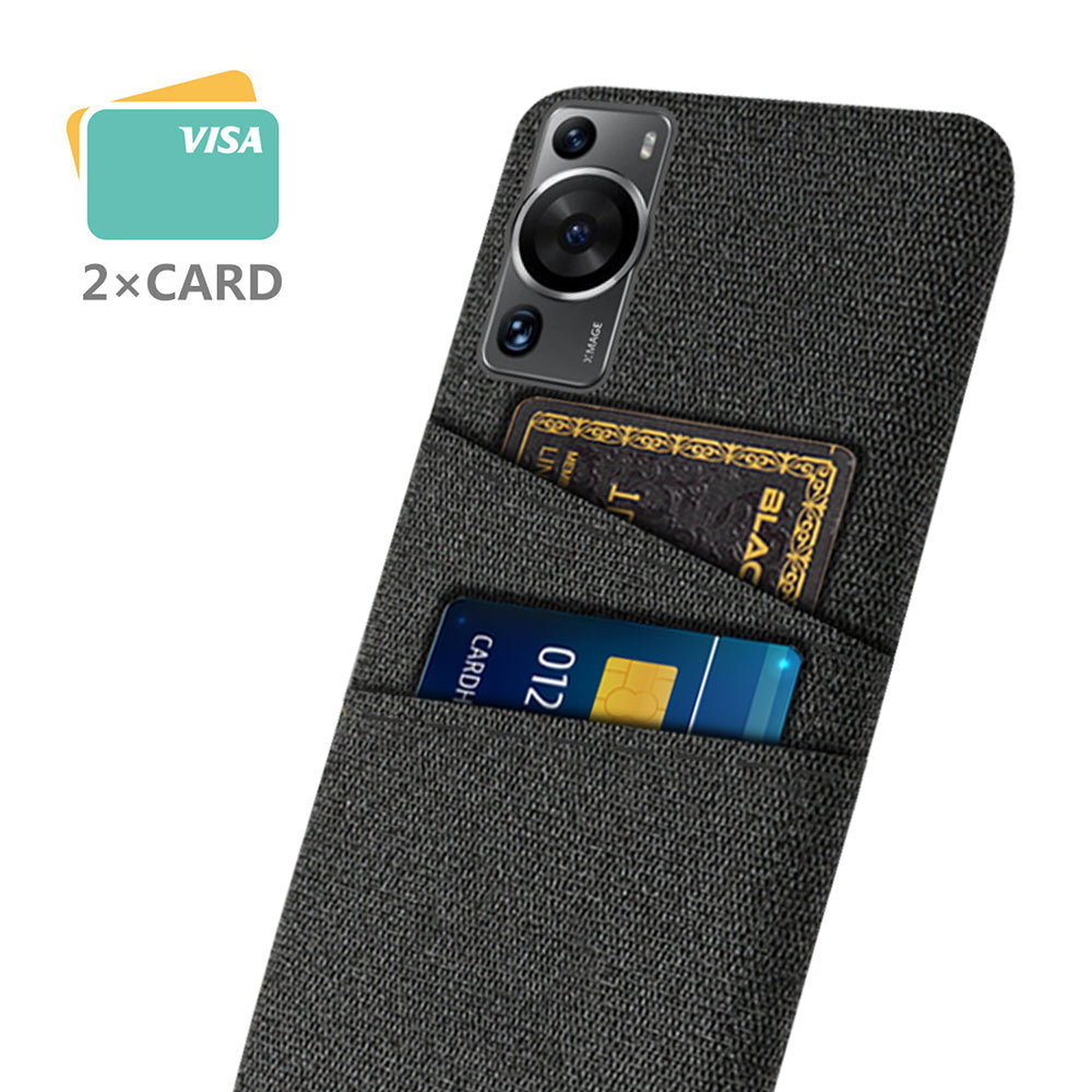 For Huawei P60 / P60 Pro Dual Card Slots Phone Case Hard PC + Cloth Phone Cover