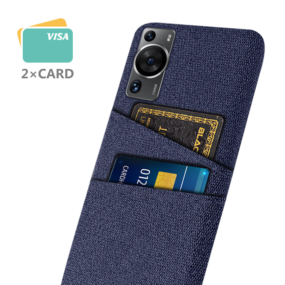 For Huawei P60 / P60 Pro Dual Card Slots Phone Case Hard PC + Cloth Phone Cover