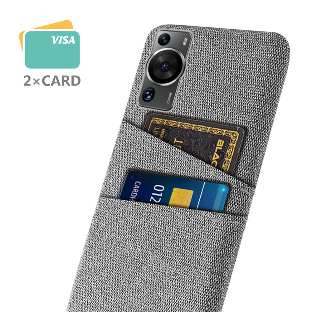 For Huawei P60 / P60 Pro Dual Card Slots Phone Case Hard PC + Cloth Phone Cover