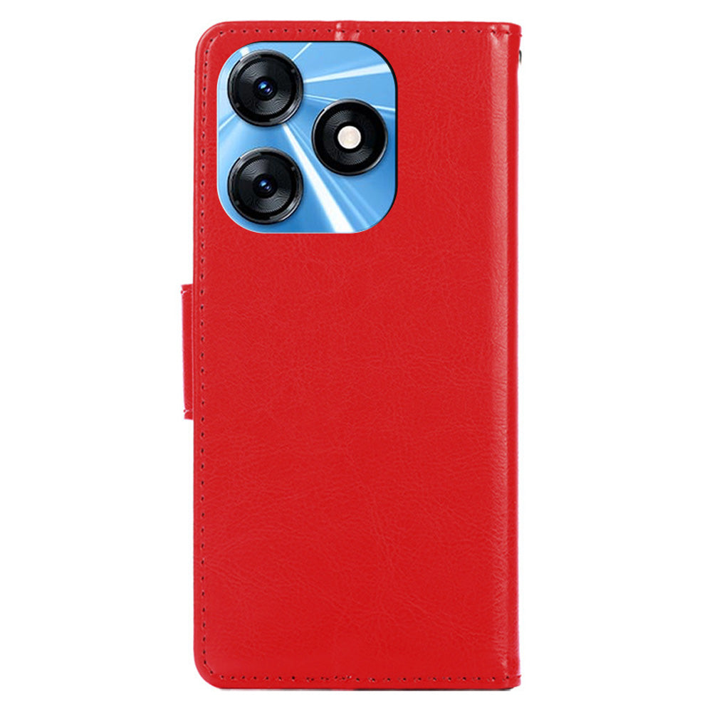 For Tecno Spark 10 4G PU Leather Wallet Phone Case Protective Cover with Stand