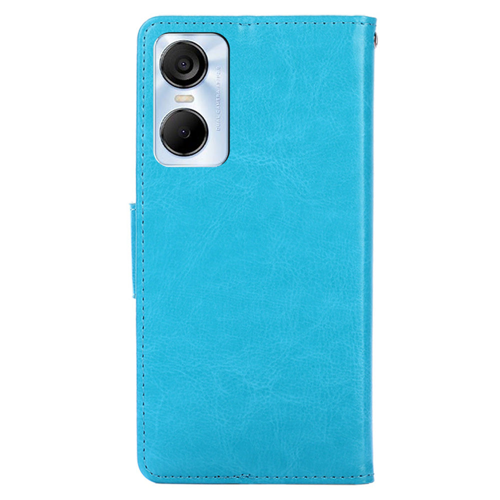 For Tecno Pop 6 Pro 4G Leather Stand Phone Case Full Protection Wallet Cover