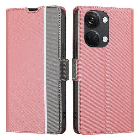For OnePlus Nord 3 5G / Ace 2V 5G Super Thin Twill Texture Phone Cover Card Holder Stand Anti-Scratch TPU+PU Leather Case