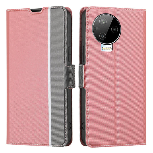 Twill Texture Phone Shell for Infinix Note 12 (2023) 4G / Note 12 Pro 4G , Card Holder Stand Anti-Scratch PU Leather Case