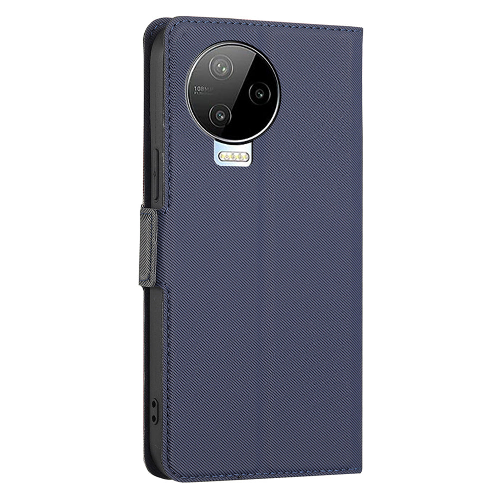 Twill Texture Phone Shell for Infinix Note 12 (2023) 4G / Note 12 Pro 4G , Card Holder Stand Anti-Scratch PU Leather Case