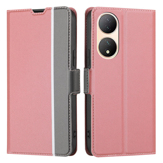 For vivo Y100 5G Twill Texture TPU+PU Leather Phone Cover Card Holder Stand Anti-Scratch Phone Case