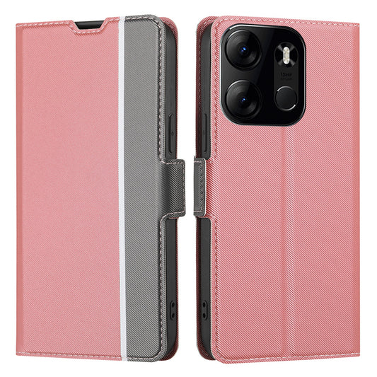 Phone Cover for Tecno Spark Go 2023 4G , Card Holder Stand Anti-Scratch Twill Texture PU Leather Case