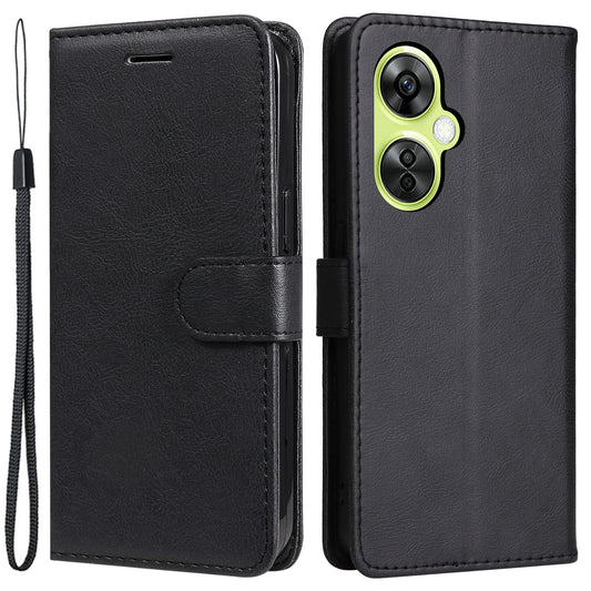 KT Leather Series-2 Wallet Folio Case for OnePlus Nord CE 3 Lite 5G / Nord N30 5G , PU Leather Stand Solid Color Phone Cover