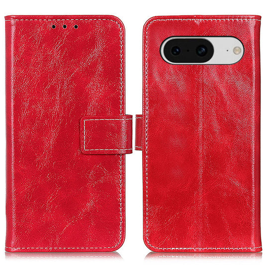 Retro Crazy Horse Texture Leather Case for Google Pixel 8 , Stand Wallet Cell Phone Cover