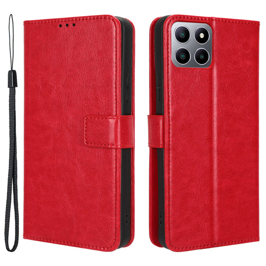 PU Leather Flip Cover for Boost Mobile Celero 5G+ Wallet Case Crazy Horse Texture Stand Anti-fall Phone Shell