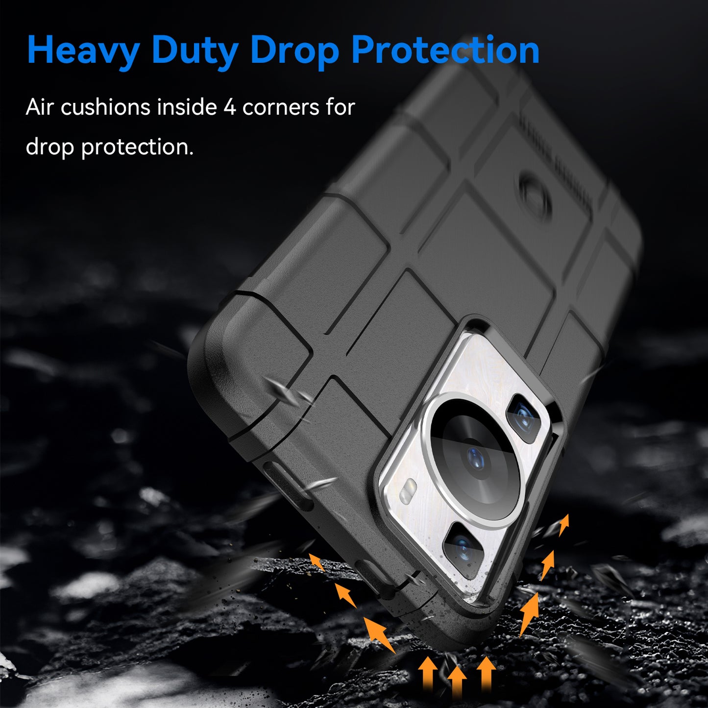 For Huawei P60 / P60 Pro Square Grid Texture Phone Case Scratch-resistant Cell Phone Cover
