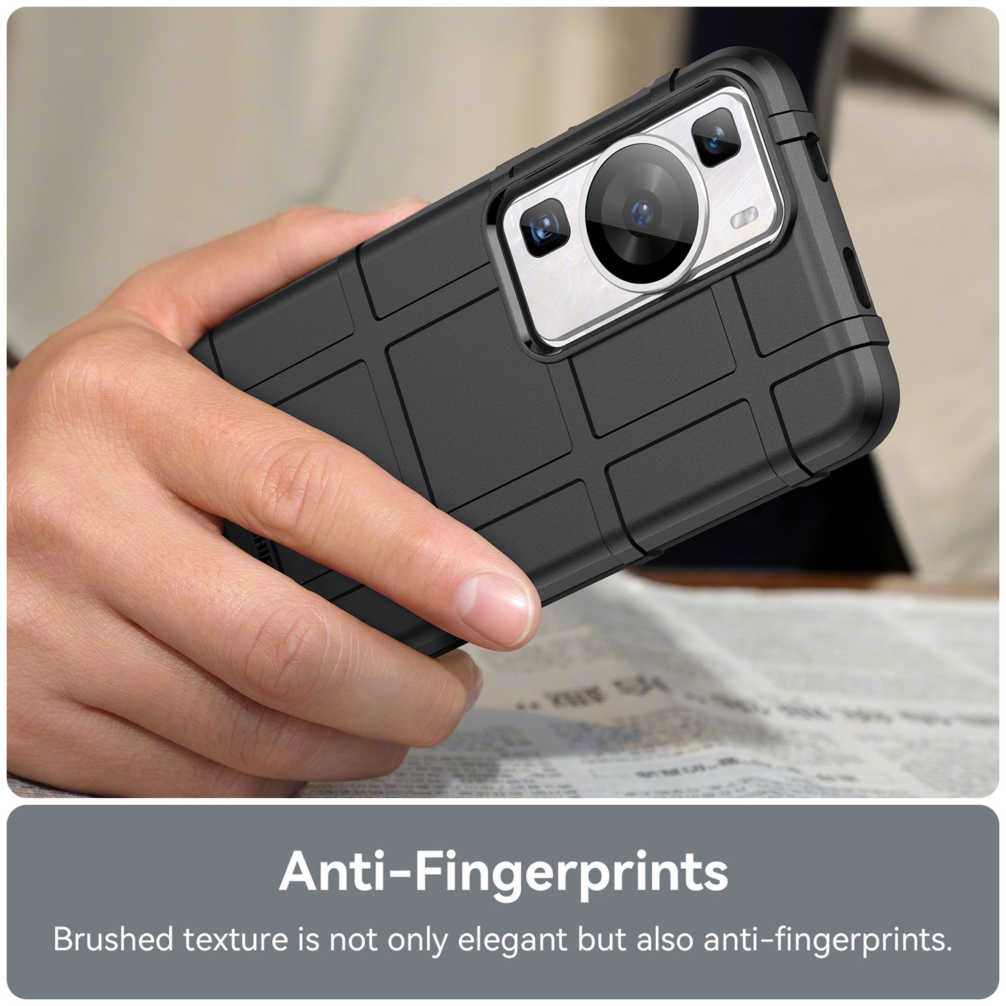 For Huawei P60 / P60 Pro Square Grid Texture Phone Case Scratch-resistant Cell Phone Cover