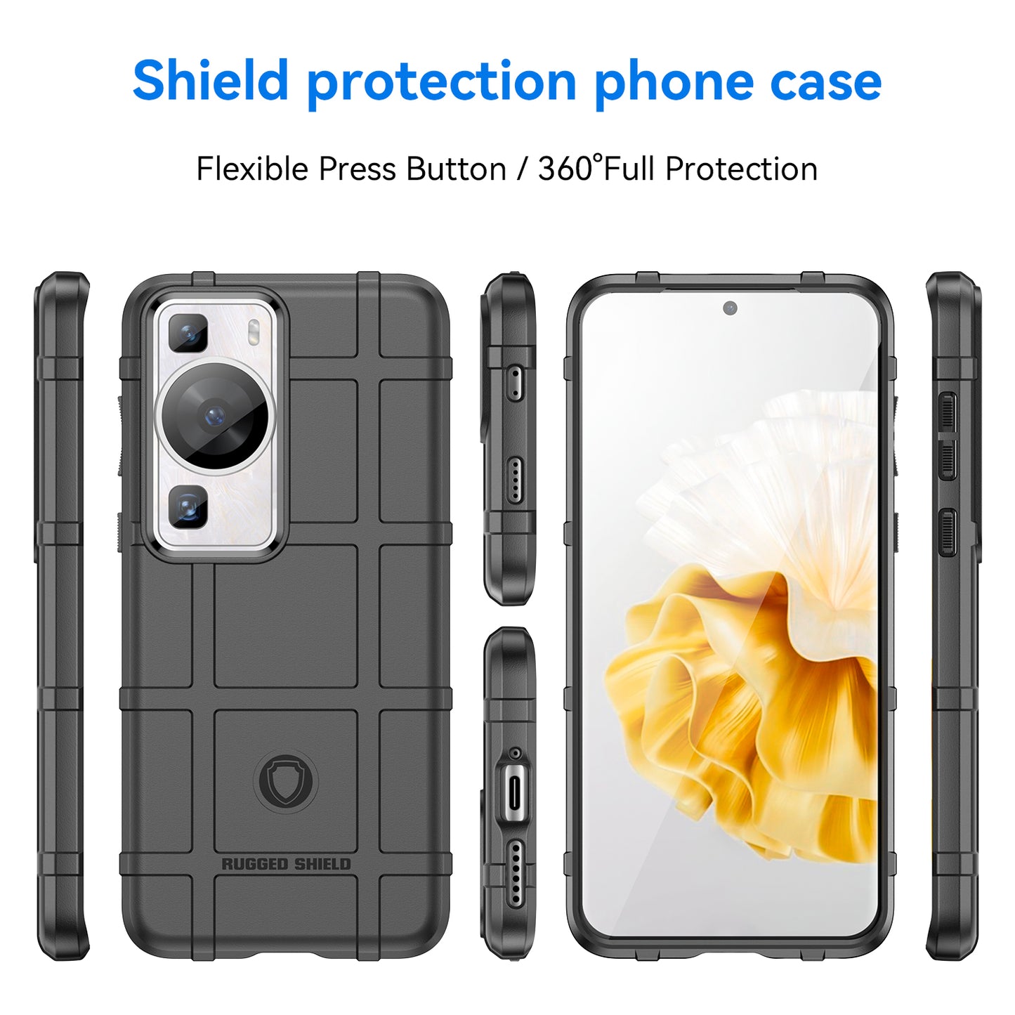 For Huawei P60 / P60 Pro Square Grid Texture Phone Case Scratch-resistant Cell Phone Cover