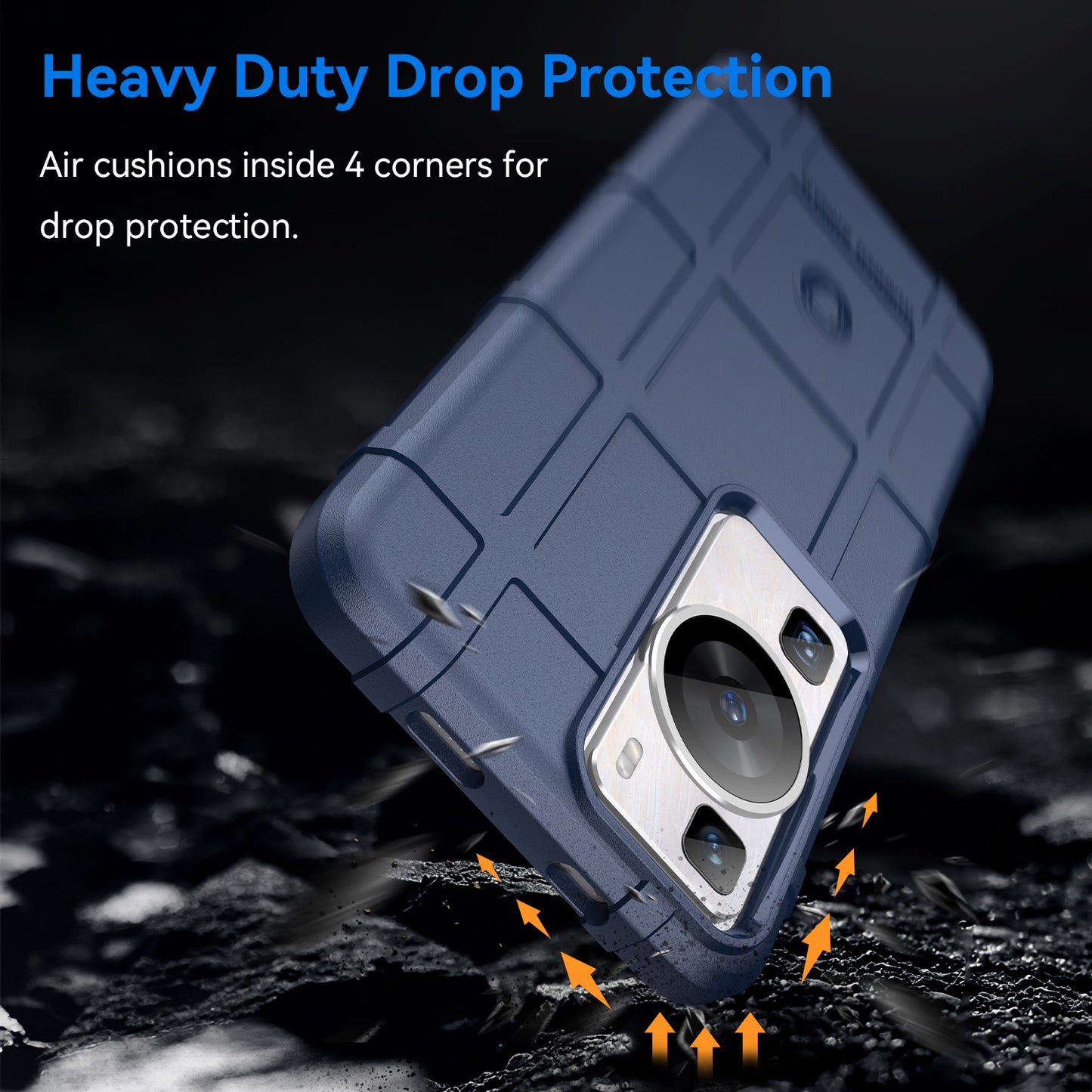 For Huawei P60 / P60 Pro Square Grid Texture Phone Case Scratch-resistant Cell Phone Cover