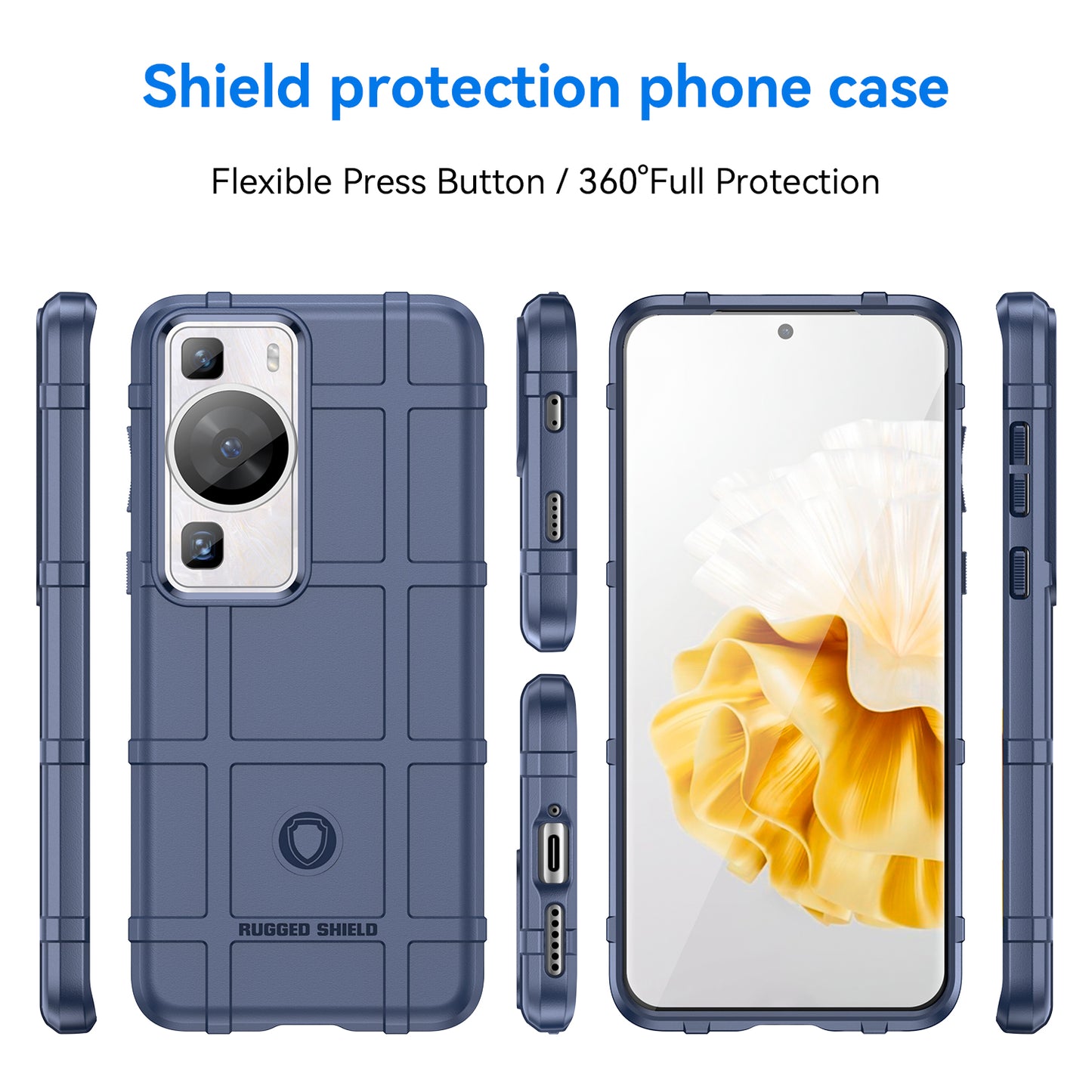 For Huawei P60 / P60 Pro Square Grid Texture Phone Case Scratch-resistant Cell Phone Cover